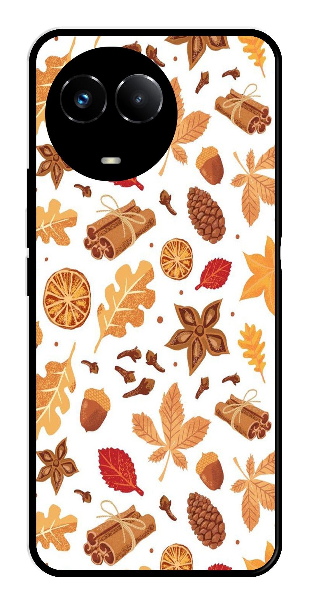Autumn Leaf Metal Mobile Case for Realme Narzo 60X 5G Autumn Leaf Metal Mobile Case for Realme Narzo 60X 5G (Design No -19)