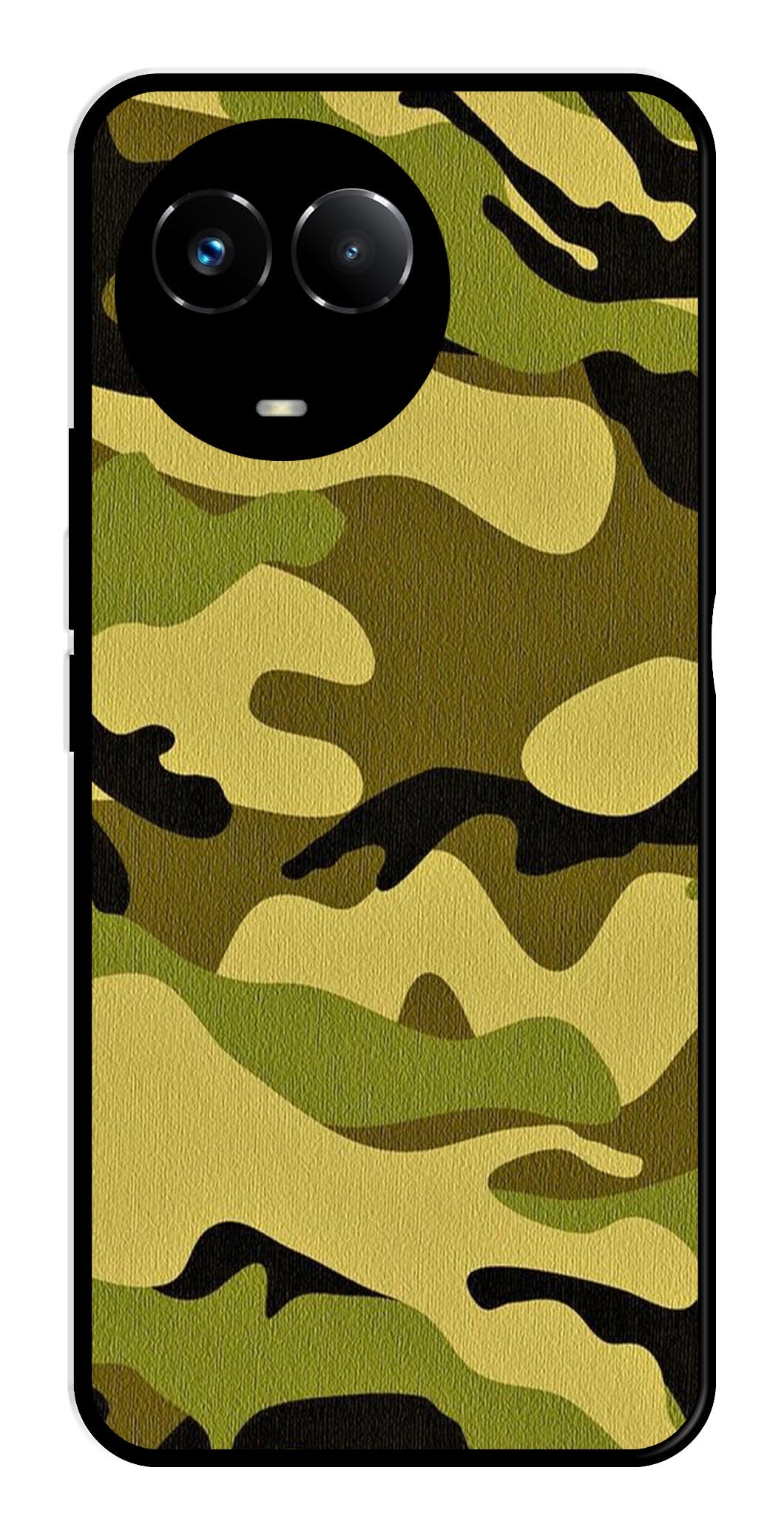 Army Pattern Metal Mobile Case for Realme Narzo 60X 5G Army Pattern Metal Mobile Case for Realme Narzo 60X 5G (Design No -35)