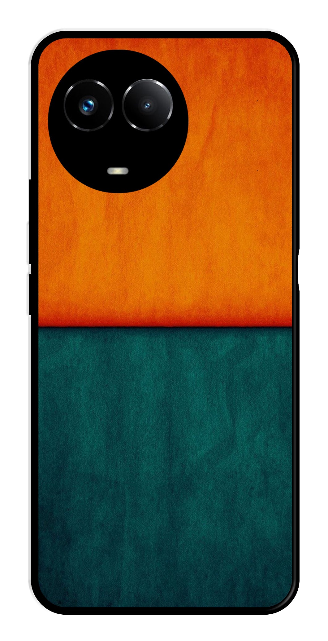 Orange Green Pattern Metal Mobile Case for Realme Narzo 60X 5G Orange Green Pattern Metal Mobile Case for Realme Narzo 60X 5G (Design No -45)