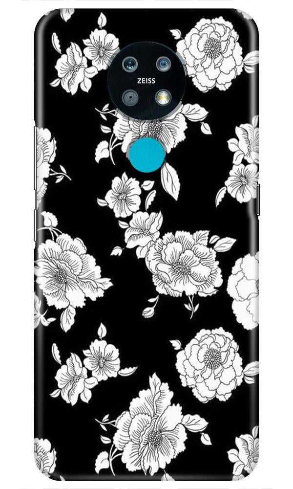 White flowers Black Background Case for Nokia 7.2 White flowers Black Background Case for Nokia 7.2