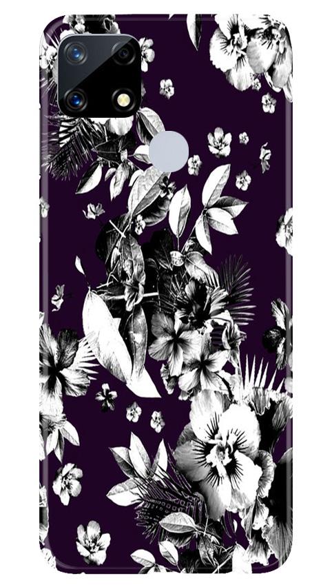 white flowers Mobile Back Case for Realme Narzo 20 (Design - 7) white flowers Case for Realme Narzo 20