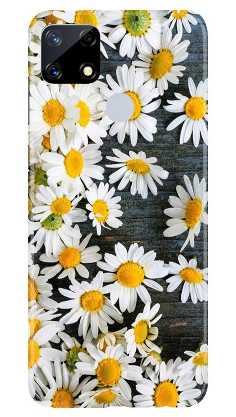 White flowers2 Mobile Back Case for Realme Narzo 20 (Design - 62) White flowers2 Case for Realme Narzo 20