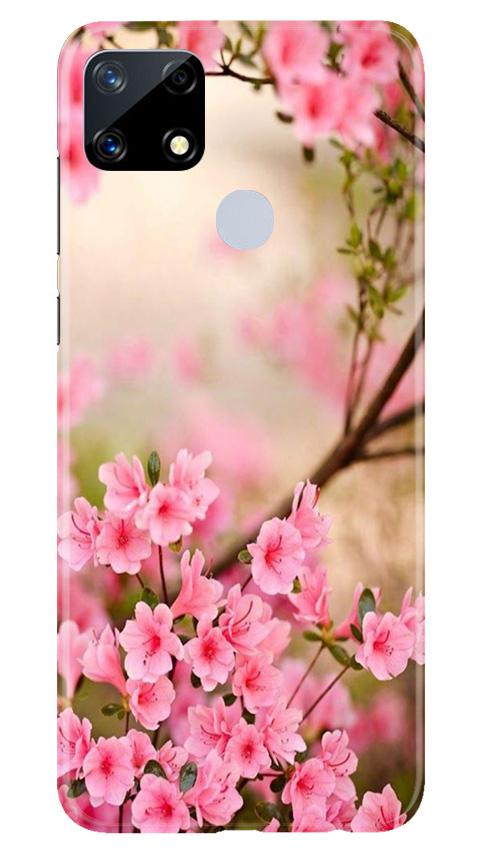 Pink flowers Mobile Back Case for Realme Narzo 20 (Design - 69) Pink flowers Case for Realme Narzo 20