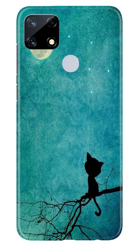 Moon cat Mobile Back Case for Realme Narzo 20 (Design - 70) Moon cat Case for Realme Narzo 20