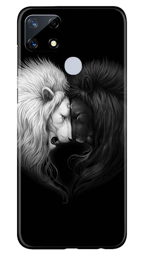 Dark White Lion Mobile Back Case for Realme Narzo 20 (Design - 140) Dark White Lion Case for Realme Narzo 20 (Design - 140)
