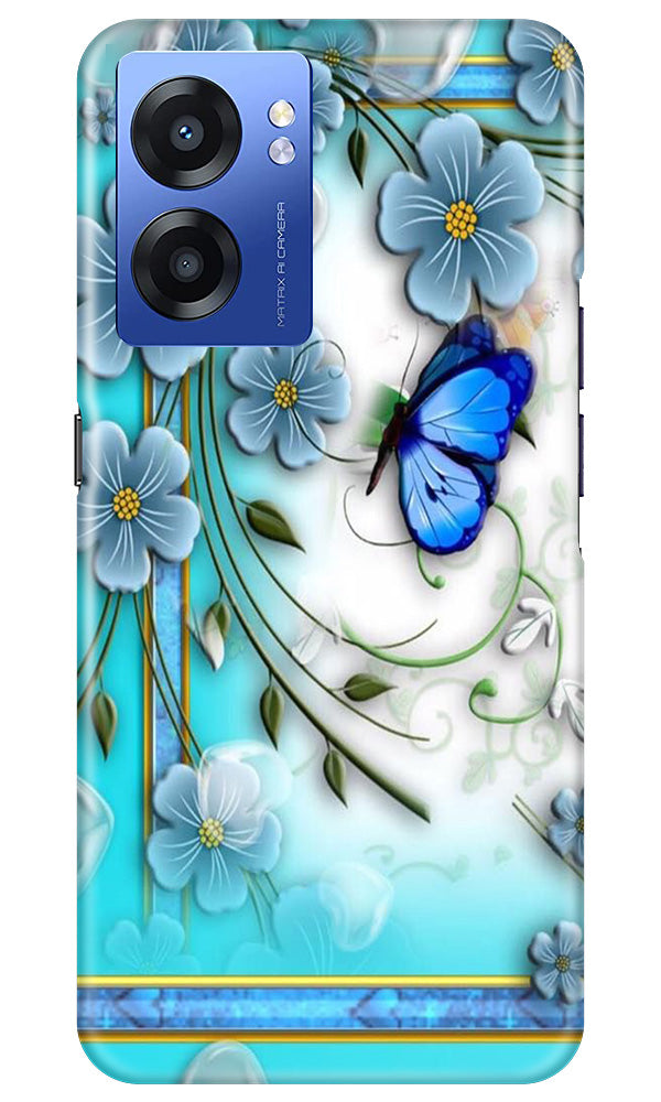 Blue Butterfly Mobile Back Case for Realme Narzo 50 5G (Design - 21) Blue Butterfly Case for Realme Narzo 50 5G