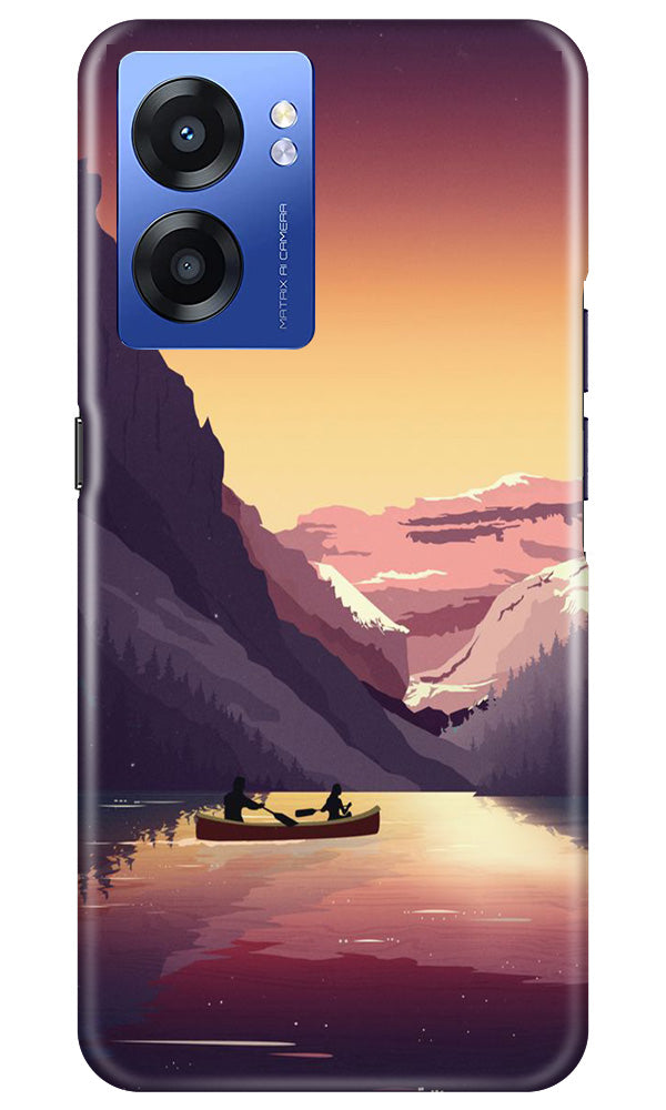 Mountains Boat Mobile Back Case for Realme Narzo 50 5G (Design - 150) Mountains Boat Case for Realme Narzo 50 5G (Design - 150)