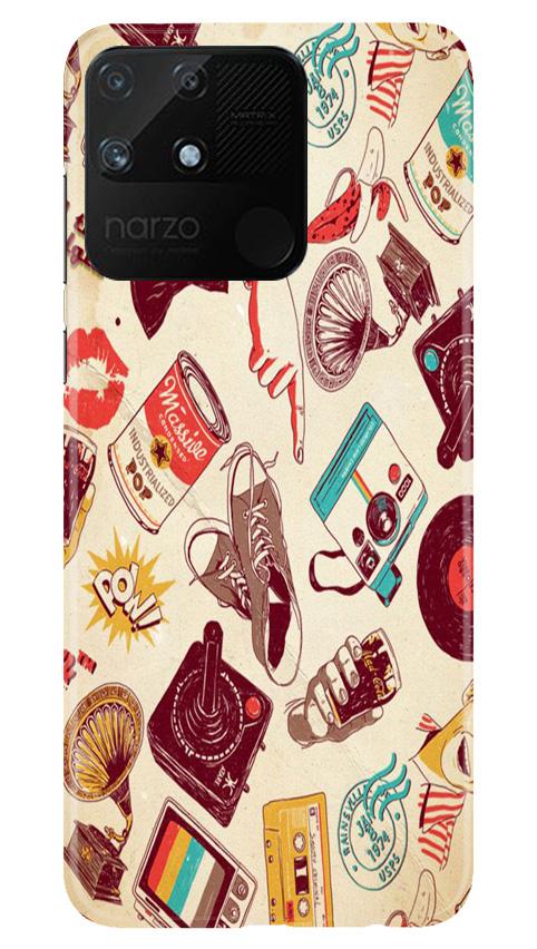 Vintage Mobile Back Case for Realme Narzo 50A (Design - 35) Vintage Case for Realme Narzo 50A
