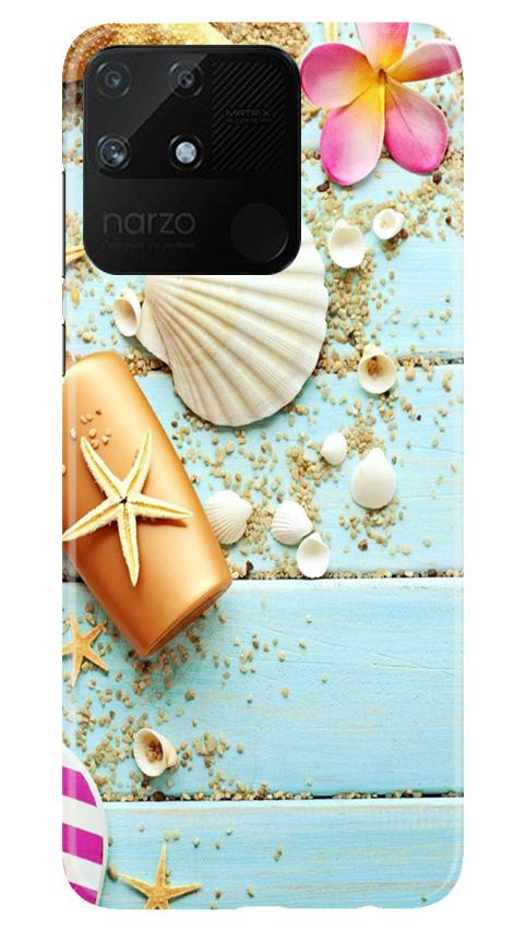 Sea Shells Mobile Back Case for Realme Narzo 50A (Design - 63) Sea Shells Case for Realme Narzo 50A