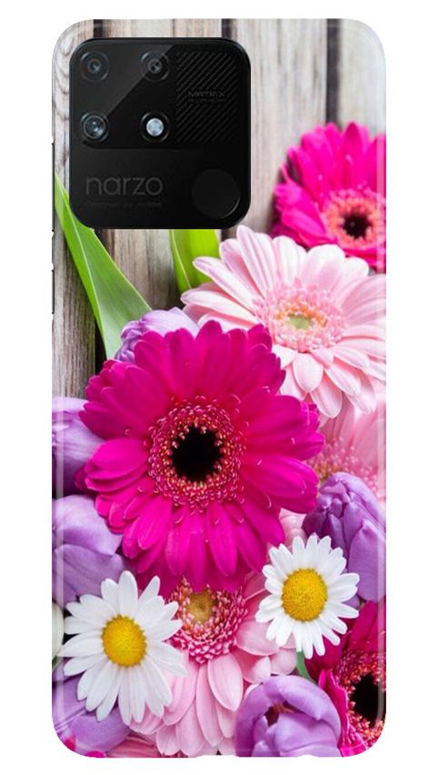 Coloful Daisy2 Mobile Back Case for Realme Narzo 50A (Design - 76) Coloful Daisy2 Case for Realme Narzo 50A