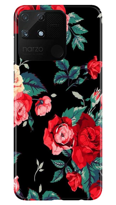 Red Rose2 Mobile Back Case for Realme Narzo 50A (Design - 81) Red Rose2 Case for Realme Narzo 50A
