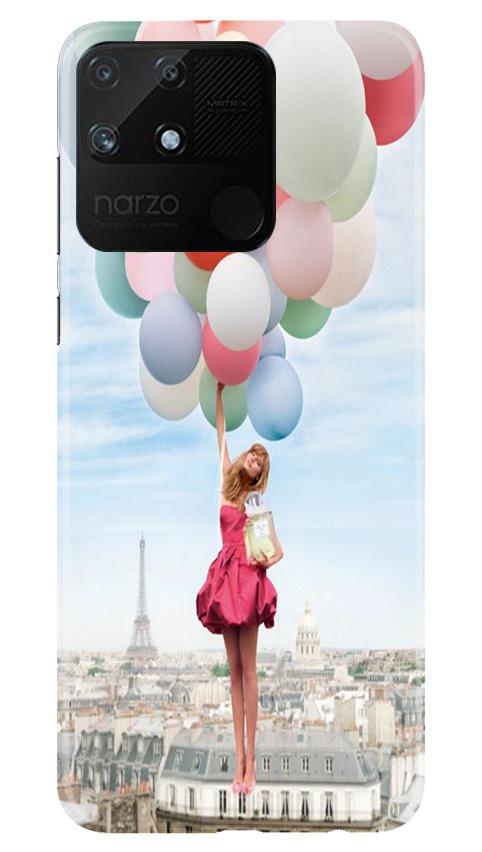 Girl with Baloon Mobile Back Case for Realme Narzo 50A (Design - 84) Girl with Baloon Case for Realme Narzo 50A
