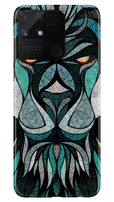Lion Mobile Back Case for Realme Narzo 50A (Design - 97) Lion Case for Realme Narzo 50A