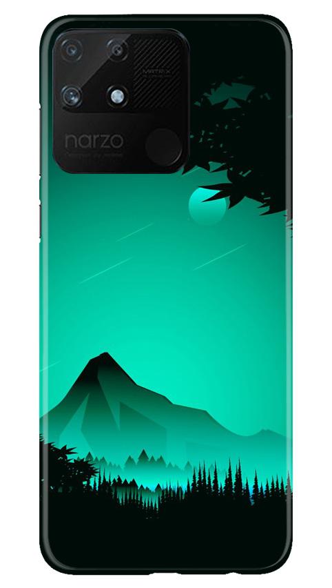 Moon Mountain Mobile Back Case for Realme Narzo 50A (Design - 204) Moon Mountain Case for Realme Narzo 50A (Design - 204)