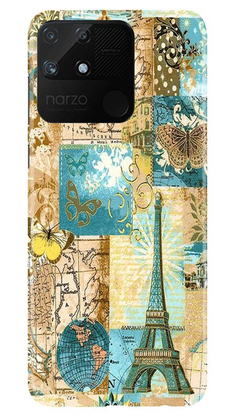 Travel Eiffel Tower Mobile Back Case for Realme Narzo 50A (Design - 206) Travel Eiffel Tower Case for Realme Narzo 50A (Design No. 206)