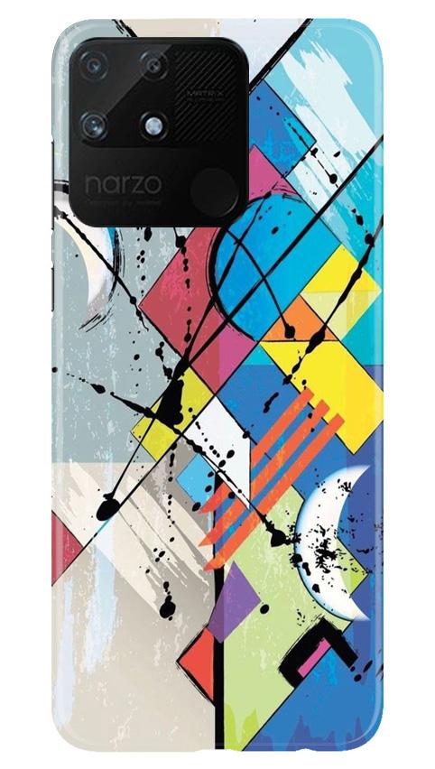 Modern Art Mobile Back Case for Realme Narzo 50A (Design - 235) Modern Art Case for Realme Narzo 50A (Design No. 235)