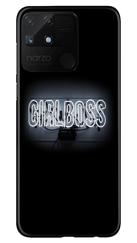 Girl Boss Black Mobile Back Case for Realme Narzo 50A (Design - 268) Girl Boss Black Case for Realme Narzo 50A (Design No. 268)