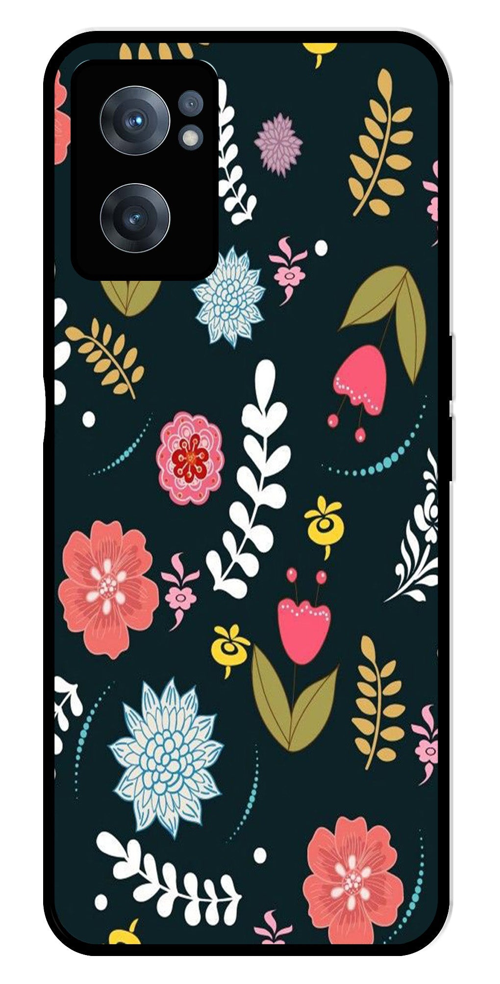Floral Pattern2 Metal Mobile Case for OnePlus Nord CE 2 5G Floral Pattern2 Metal Mobile Case for OnePlus Nord CE 2 5G