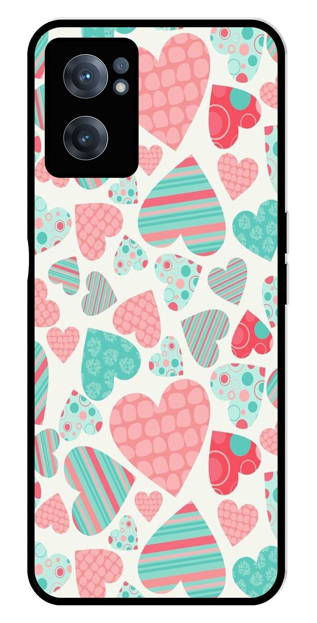 Hearts Pattern Metal Mobile Case for OnePlus Nord CE 2 5G Hearts Pattern Metal Mobile Case for OnePlus Nord CE 2 5G
