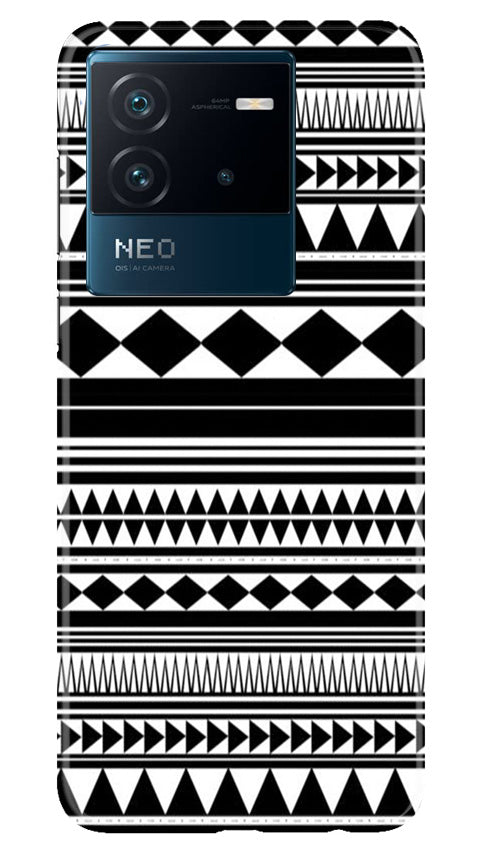 Black white Pattern Mobile Back Case for iQOO Neo 6 5G (Design - 5) Black white Pattern Case for iQOO Neo 6 5G