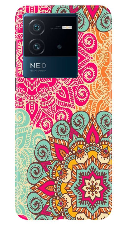 Rangoli art Mobile Back Case for iQOO Neo 6 5G (Design - 6) Rangoli art Case for iQOO Neo 6 5G