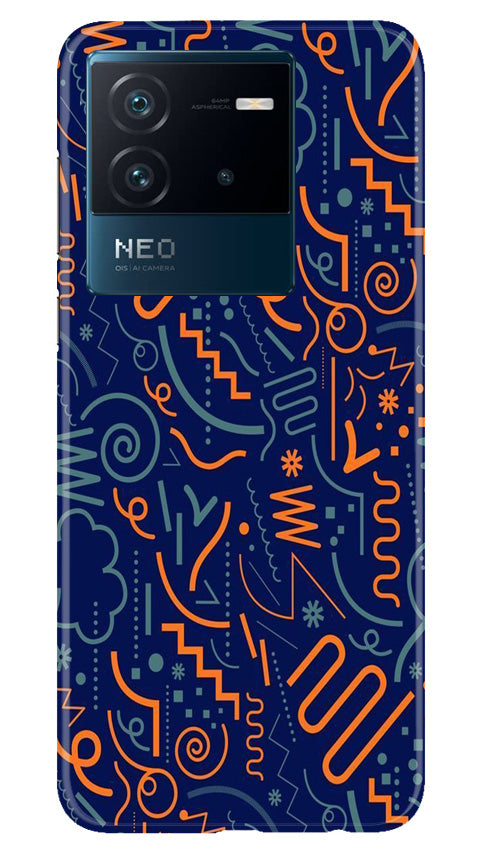 Line Art Baground Mobile Back Case for iQOO Neo 6 5G (Design - 26) Line Art Baground Case for iQOO Neo 6 5G