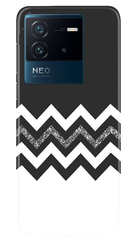 Black white Pattern2Mobile Back Case for iQOO Neo 6 5G (Design - 83) Black white Pattern2Case for iQOO Neo 6 5G