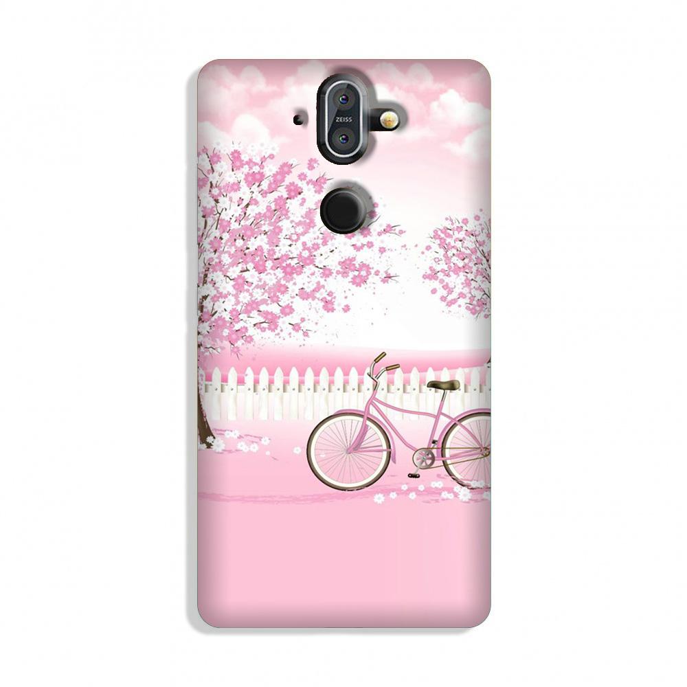 Pink Flowers Cycle Case for Nokia 9 (Design - 102) Pink Flowers Cycle Case for Nokia 9 (Design - 102)