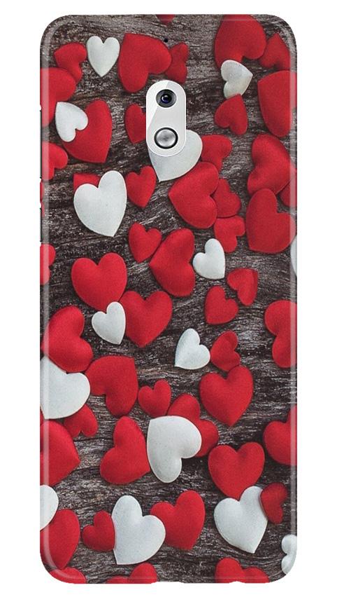 Red White Hearts Mobile Back Case for Nokia 2.1 (Design - 105) Red White Hearts Case for Nokia 2.1 (Design - 105)