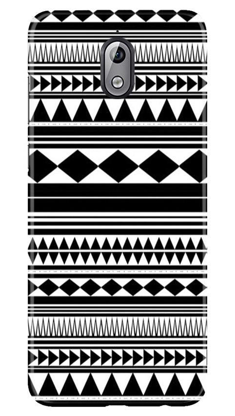 Black white Pattern Mobile Back Case for Nokia 3.1 (Design - 5) Black white Pattern Case for Nokia 3.1