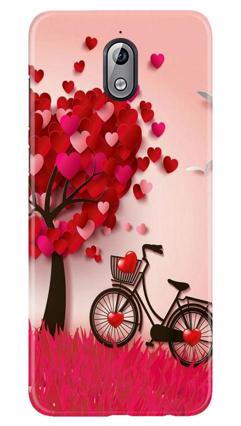 Red Heart Cycle Mobile Back Case for Nokia 3.1 (Design - 222) Red Heart Cycle Case for Nokia 3.1 (Design No. 222)