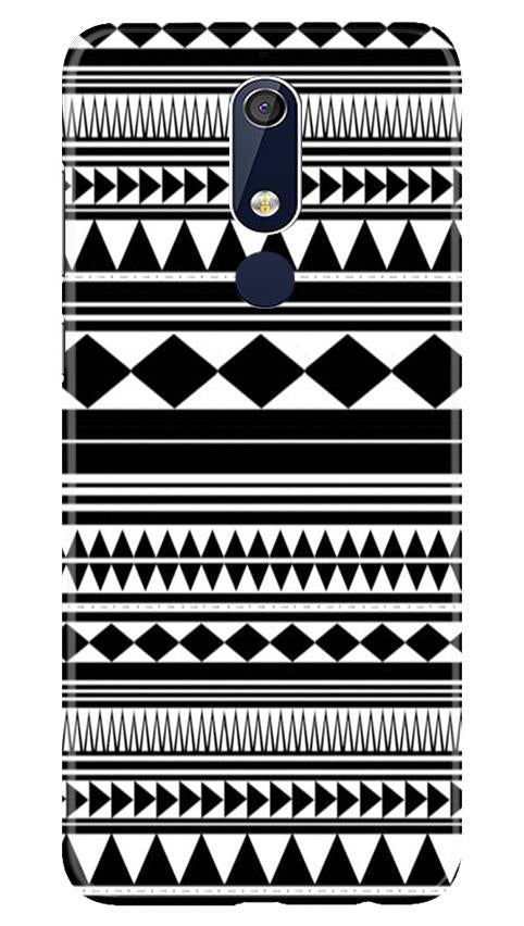 Black white Pattern Mobile Back Case for Nokia 5.1 (Design - 5) Black white Pattern Case for Nokia 5.1