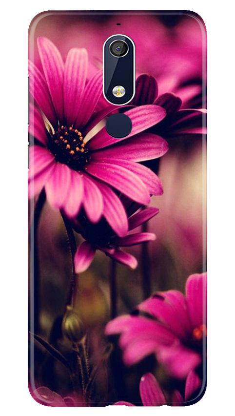 Purple Daisy Mobile Back Case for Nokia 5.1 (Design - 65) Purple Daisy Case for Nokia 5.1
