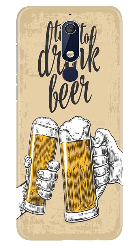 Drink Beer Mobile Back Case for Nokia 5.1 (Design - 328) Drink Beer Mobile Back Case for Nokia 5.1 (Design - 328)