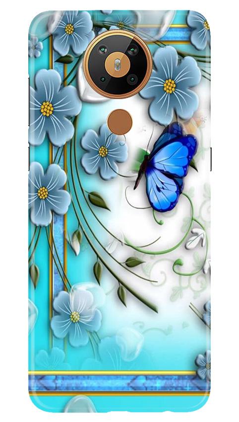 Blue Butterfly Mobile Back Case for Nokia 5.3 (Design - 21) Blue Butterfly Case for Nokia 5.3