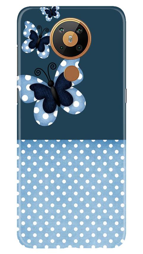 White dots Butterfly Mobile Back Case for Nokia 5.3 (Design - 31) White dots Butterfly Case for Nokia 5.3