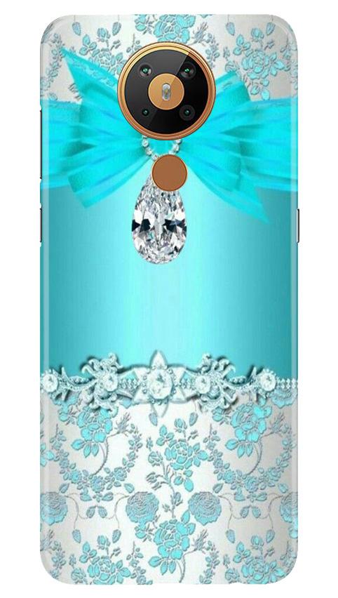 Shinny Blue Background Mobile Back Case for Nokia 5.3 (Design - 32) Shinny Blue Background Case for Nokia 5.3