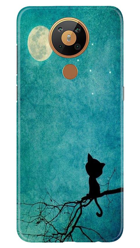 Moon cat Mobile Back Case for Nokia 5.3 (Design - 70) Moon cat Case for Nokia 5.3