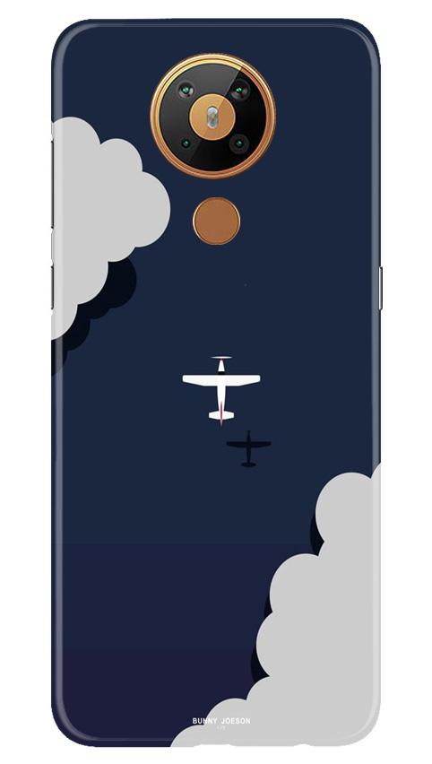 Clouds Plane Mobile Back Case for Nokia 5.3 (Design - 196) Clouds Plane Case for Nokia 5.3 (Design - 196)