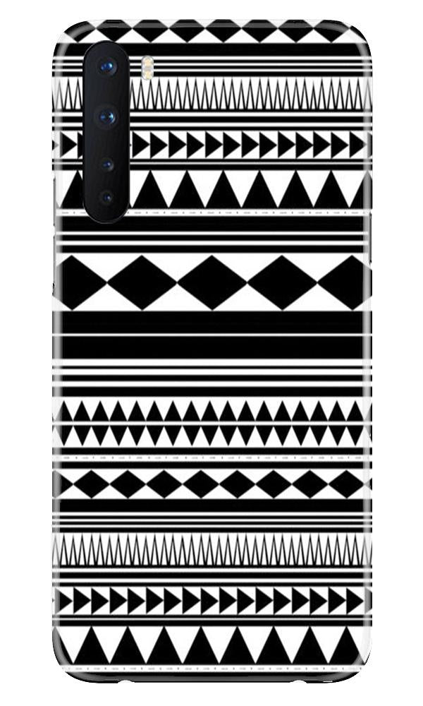 Black white Pattern Mobile Back Case for OnePlus Nord (Design - 5) Black white Pattern Case for OnePlus Nord