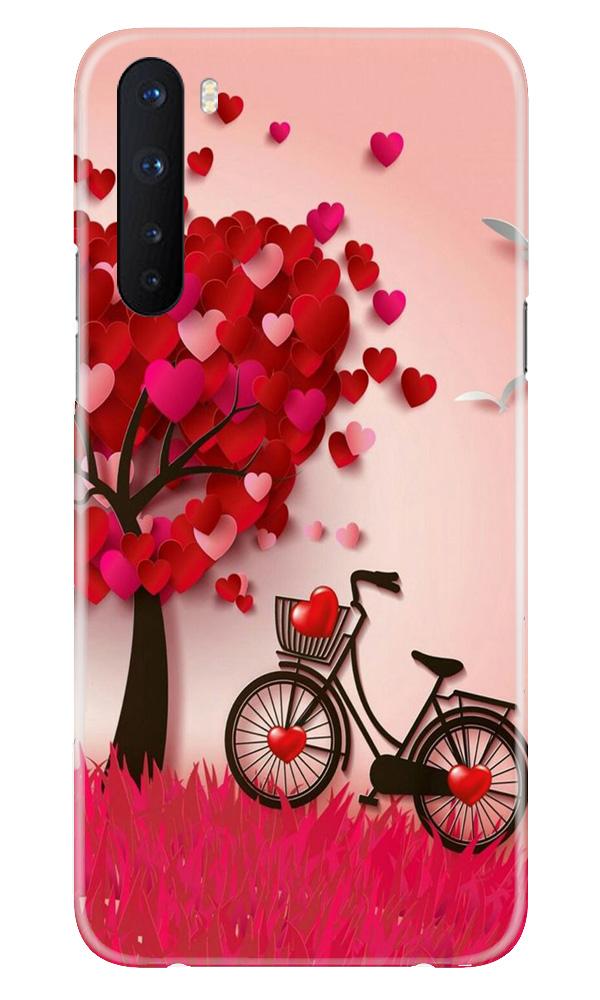 Red Heart Cycle Mobile Back Case for OnePlus Nord (Design - 222) Red Heart Cycle Case for OnePlus Nord (Design No. 222)