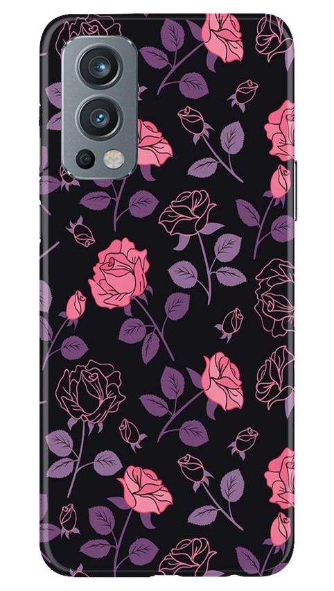 Rose Pattern Mobile Back Case for OnePlus Nord 2 5G (Design - 2) Rose Pattern Case for OnePlus Nord 2 5G
