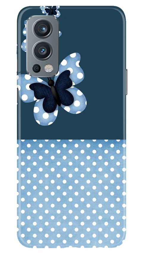 White dots Butterfly Mobile Back Case for OnePlus Nord 2 5G (Design - 31) White dots Butterfly Case for OnePlus Nord 2 5G