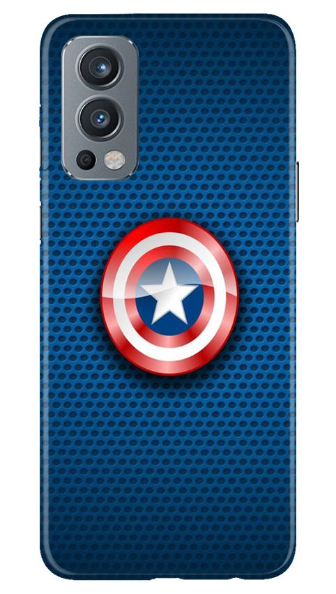 Captain America Shield Mobile Back Case for OnePlus Nord 2 5G (Design - 253) Captain America Shield Case for OnePlus Nord 2 5G (Design No. 253)