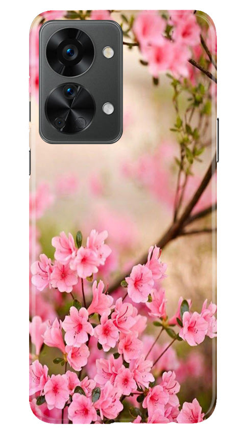 Pink flowers Mobile Back Case for OnePlus Nord 2T 5G (Design - 69) Pink flowers Case for OnePlus Nord 2T 5G