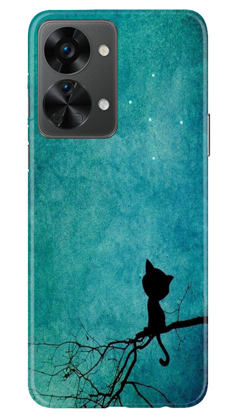 Moon cat Mobile Back Case for OnePlus Nord 2T 5G (Design - 70) Moon cat Case for OnePlus Nord 2T 5G