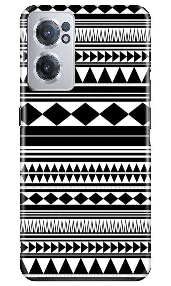 Black white Pattern Mobile Back Case for OnePlus Nord CE 2 5G (Design - 5) Black white Pattern Case for OnePlus Nord CE 2 5G