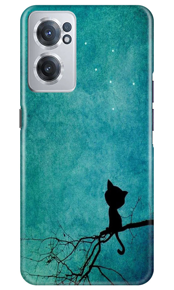 Moon cat Mobile Back Case for OnePlus Nord CE 2 5G (Design - 70) Moon cat Case for OnePlus Nord CE 2 5G