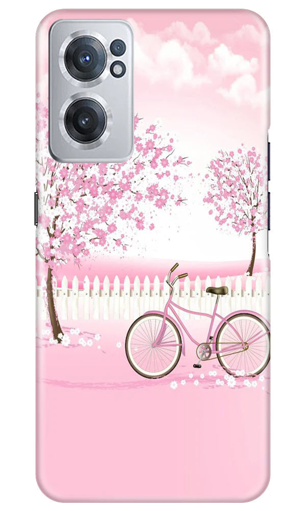 Pink Flowers Cycle Mobile Back Case for OnePlus Nord CE 2 5G (Design - 102) Pink Flowers Cycle Case for OnePlus Nord CE 2 5G (Design - 102)