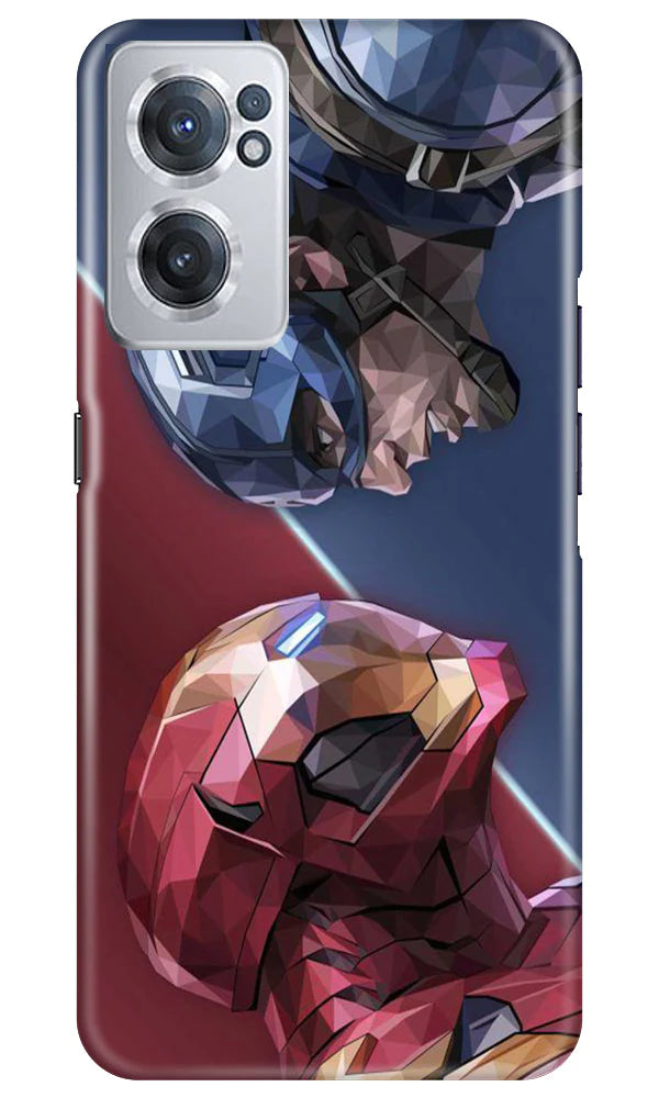 Ironman Captain America Mobile Back Case for OnePlus Nord CE 2 5G (Design - 214) Ironman Captain America Case for OnePlus Nord CE 2 5G (Design No. 214)